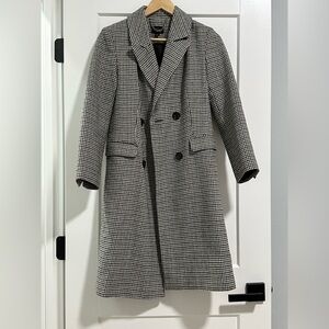 TOPSHOP | Petite wool blend houndstooth coat (size US 4P)
